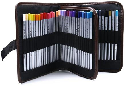 Canvas Potlood Wrap 72 Slots Gekleurde Etui Roll Houder Multifunctionele Pouch Voor School Art Zachte Reizen