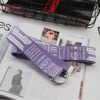 Canvas Riem Koreaanse Versie Mode Verlengen Canvas Riem Literaire Stijl Unisex Student Riem trend D Ring Dubbele Gesp Riemen Paars