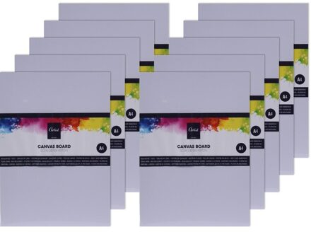 Canvas schilderdoek - 10x - A4 formaat - blanco hobby schilderpaneel