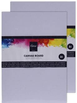 Canvas schilderdoek - 2x - A4 formaat - blanco hobby schilderpaneel
