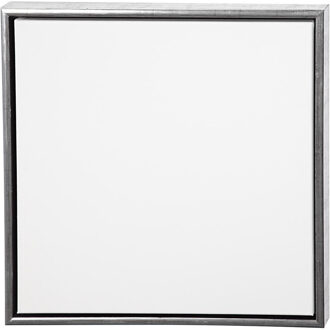 Canvas schilderdoek met zilveren lijst 50 x 50 cm - Schildersdoeken Zilverkleurig
