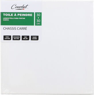 Canvas schilderij doek/paneel - schilderdoeken - wit - 30 x 30 cm