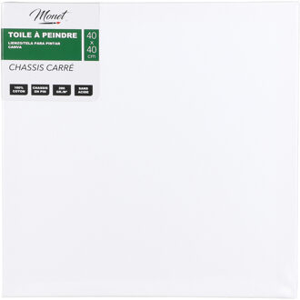 Canvas schilderij doek/paneel - schilderdoeken - wit - 40 x 40 cm