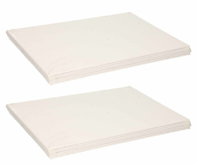 Canvas schilderij doek/paneel - set van 12x - wit - 21 x 30 cm