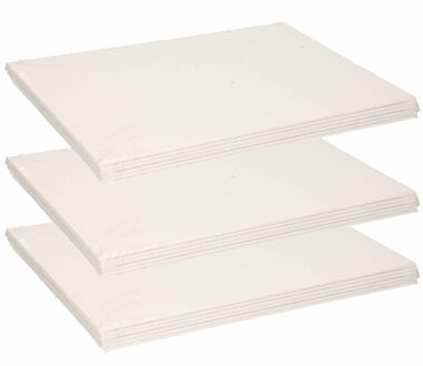 Canvas schilderij doek/paneel - set van 18x - wit - 21 x 30 cm