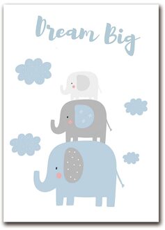 Canvas Schilderij Wolken Nursery Print Baby Poster Blue Wall Art Schilderen Nordic Poster Baby Jongen Decoratie Room Picture