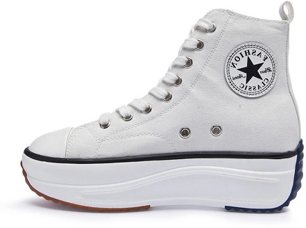 Canvas Shoes Women Trainers Women High Top Sneaker Lady Autumn Female Footwear Breathable Girl White Black Sneakers QW-62