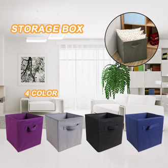 Canvas Storage Boxes Foldable Basket Cube Magazine Bookcase Shelving Shelf Clothes Toys Storage Box High Quality
