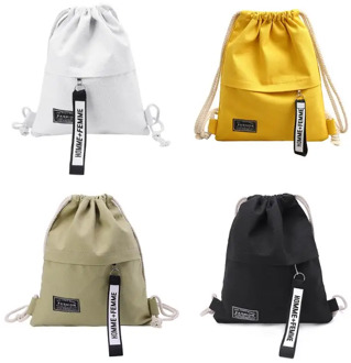 Canvas Storage School Gym Drawstring Bag Pack Rucksack Backpack Pouch