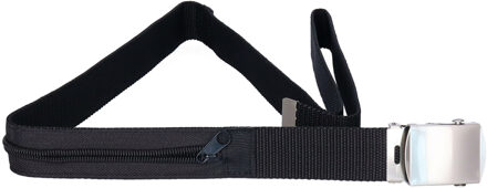 Canvas survival riem - zwart - met opbergvak - voor volwassenen - verstelbaar