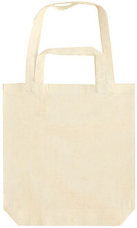 Canvas tas met dubbel hengsel - beige - 38 x 42 cm- Katoen - Boodschappen draagtas/shopper