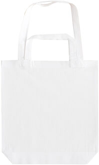 Canvas tas met dubbel hengsel - wit - 38 x 42 cm- Katoen - Boodschappen draagtas/shopper