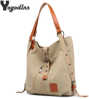 Canvas Women Shoulder Bags High Quality Multifunction Women Back Pack For Students School Travel Bags Large Capacity Handbags