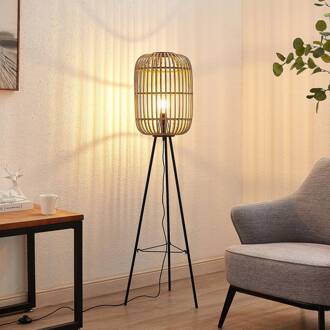 Canyana vloerlamp, 139 cm, naturel, rotan, driepoot naturel, zwart