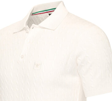 Caorle cable knit polo Wit - XL