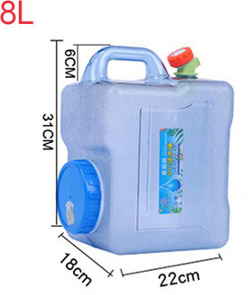 Capaciteit Outdoor Auto Water Emmer Pc Water Container Draagbare Rijden Water Tank Met Kraan Voor Camping Picknick Wandelen 8L