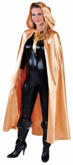 Cape met capuchon satijn goud Goud - Brons