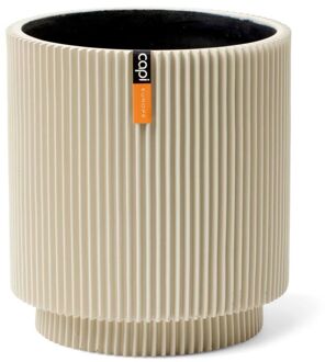 Capi Europe Vaas cilinder Groove - 8x9 - Beige - Bloempot voor binnen - BGVBG311