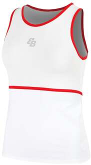 Capri Tanktop Dames-Wit,Rood - S