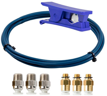 Capricorn PTFE Bowden Tubing XS Series 2M and Tube Cutter for 3D Printer 1.75mm Filament with Pneumatic Fitting