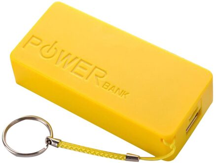 Caprpie 5600Mah 2X 18650 Usb Power Bank Acculader Case Lightweightdiy Power Bank Case Box Voor Iphone sumsang Geel