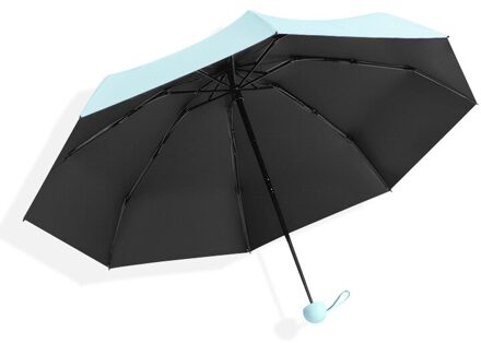 Capsule Paraplu Zonnebrandcrème Vinyl Anti-Uv Compact Zakformaat Vouwen Lichtgewicht Sneldrogende Tool UPF50 Blauw