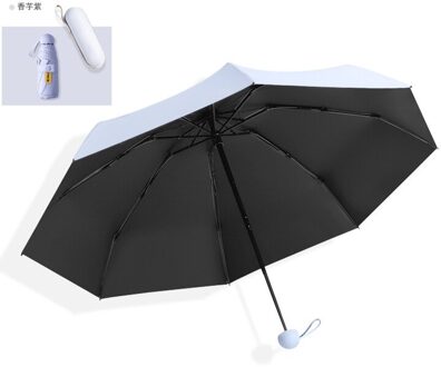 Capsule Paraplu Zonnebrandcrème Vinyl Anti-Uv Compact Zakformaat Vouwen Lichtgewicht Sneldrogende Tool UPF50 Paars