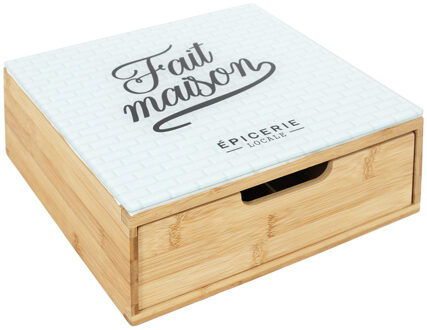 capsulehouder - hout - met print - koffiecups - bewaardoos