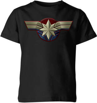 Captain Marvel Chest Emblem kinder t-shirt - Zwart - 98/104 (3-4 jaar) - XS