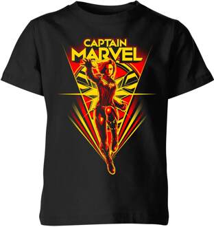 Captain Marvel Freefall kinder t-shirt - Zwart - 98/104 (3-4 jaar) - XS