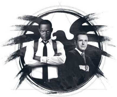 Captain Marvel Fury And Coulson S.H.I.E.L.D. trui - Wit - L - Wit