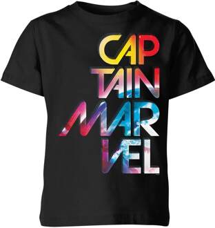 Captain Marvel Galactic Text kinder t-shirt - Zwart - 98/104 (3-4 jaar) - Zwart - XS
