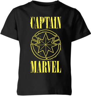 Captain Marvel Grunge Logo kinder t-shirt - Zwart - 122/128 (7-8 jaar)