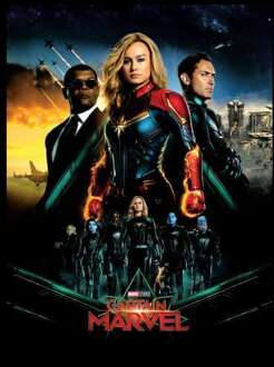 Captain Marvel Movie Starforce Poster hoodie - Zwart - XXL - Zwart