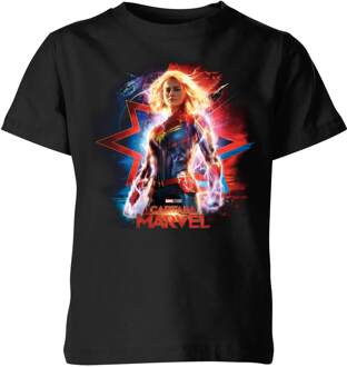 Captain Marvel Poster kinder t-shirt - Zwart - 98/104 (3-4 jaar) - XS