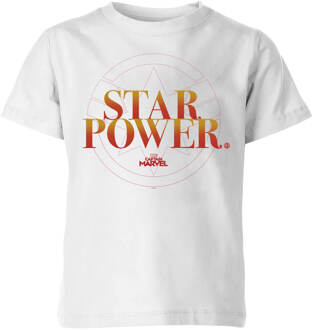 Captain Marvel Star Power kinder t-shirt - Wit - 122/128 (7-8 jaar) - Wit