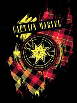 Captain Marvel Tartan Patch dames t-shirt - Zwart - 3XL