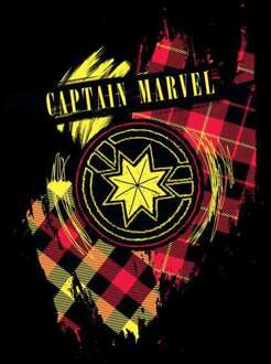 Captain Marvel Tartan Patch hoodie - Zwart - S - Zwart