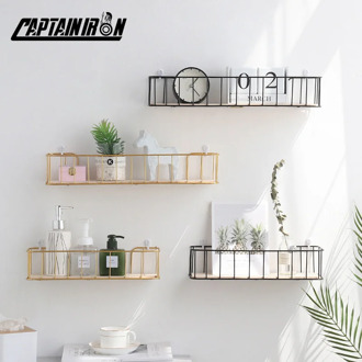 CAPTAINIRON Wall Decoratioin Iron Wall Shelves Scandinavian Style Home Decor Metal Wall Shelf for Kitchen Bathroom Accessories