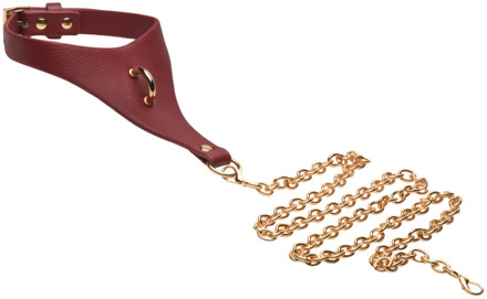 Captivate - Halsband met Lichaamsketting - Rood/Goud - Captivate - Halsband met Lichaamsketting - Rood/Goud