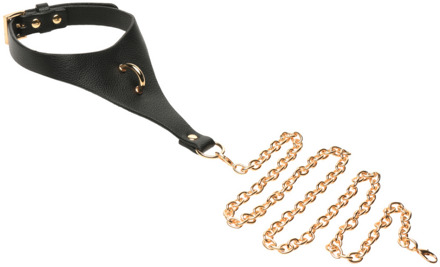 Captivate - Halsband met Lichaamsketting - Zwart/Goud - Captivate - Halsband met Lichaamsketting - Zwart/Goud