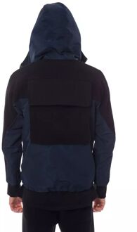 Capuchonjack met kleurblokkenstijl Donkerblauw - S