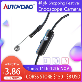 Car Accessories 1m 2 m 5 m Endoscope Camera 5.5mm 7mm IP67 Waterproof 6LEDs Adjustab Borescope Inspection OTG USB For Android/PC