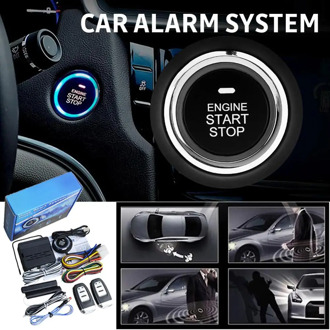 Car Alarm System PKE Keyless Entry Engine Start Alarm System Push Button Remote Starter Universal Smart Car Start Button System