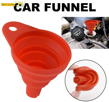 Car Auto Engine Funnel Gasoline Oil Fuel Petrol Diesel Liquid Washer Fluid Change Fill Transfer Universal Collapsible Silicone