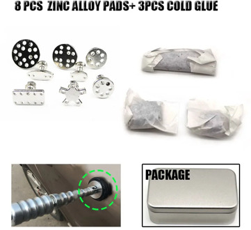 Car Body Paintless Bump Dent Repair Tool Zinc Alloy Glue Puller Tabs Pads + Cold Glue