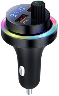 Car Charger Fm-zender Bluetooth 5.1 Handsfree Voltage Display Usb Auto Lading 3.0 Licht Flash MP3 Speler Auto Auto Charger