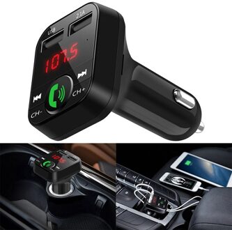 Car Charger Voor IPhone Mobiele Telefoon Handsfree Fm-zender Bluetooth Carkit LCD MP3 Speler Dual USB Auto Telefoon Oplader