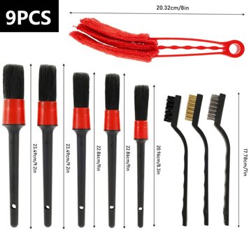 Car Cleaning Detailing Borstel Set Vuil Stof Clean Borstel Auto Motorfiets Interieur Exterieur Lederen Ventilatieopeningen Zorg Schoon Gereedschap 9stk
