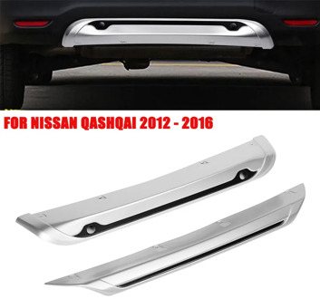 Car Exterior Front Rear Bumper Skid Protector For Nissan Qashqai 2012-2016 ABS Guard Plate Cover 2PCS Car Guard Plate Decoration